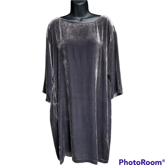 Eileen Fisher Dresses & Skirts - EILEEN FISHER Charcoal Gray Velvet Dress SIZE Medium